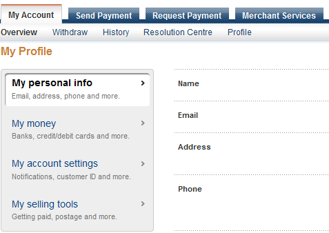 Paypal Personal Info Paypal Personal info