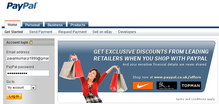 Paypal Login Page Paypal Login Page